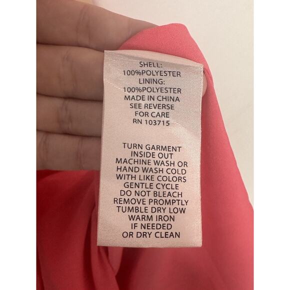 Nanette Lepore Dress Size 10 Asymmetrical Layered Ruffle Pink Flamingo Dream NWT - Picture 6 of 7